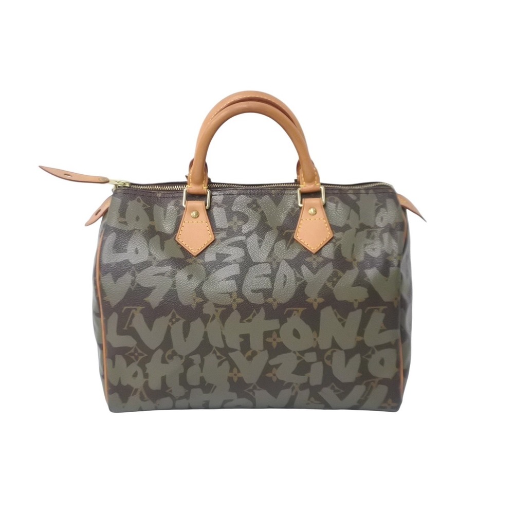 LOUIS VUITTON Speedy Monogram Graffiti Khaki Green Handbag